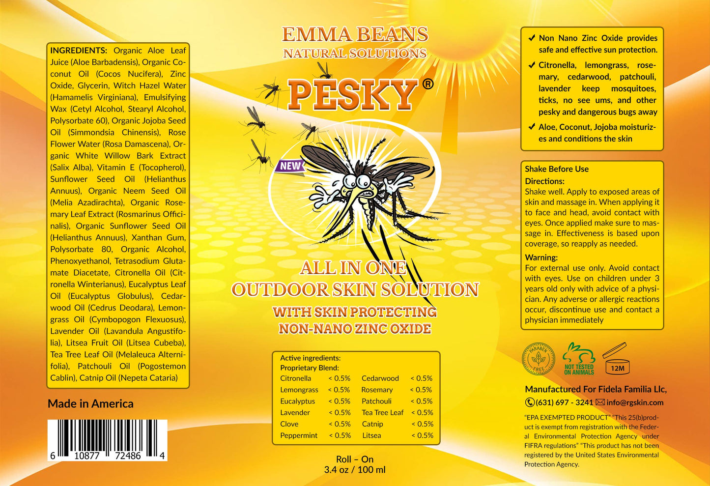 PESKY® All In One Outdoor Solution with Non-Nano Zinc Oxide