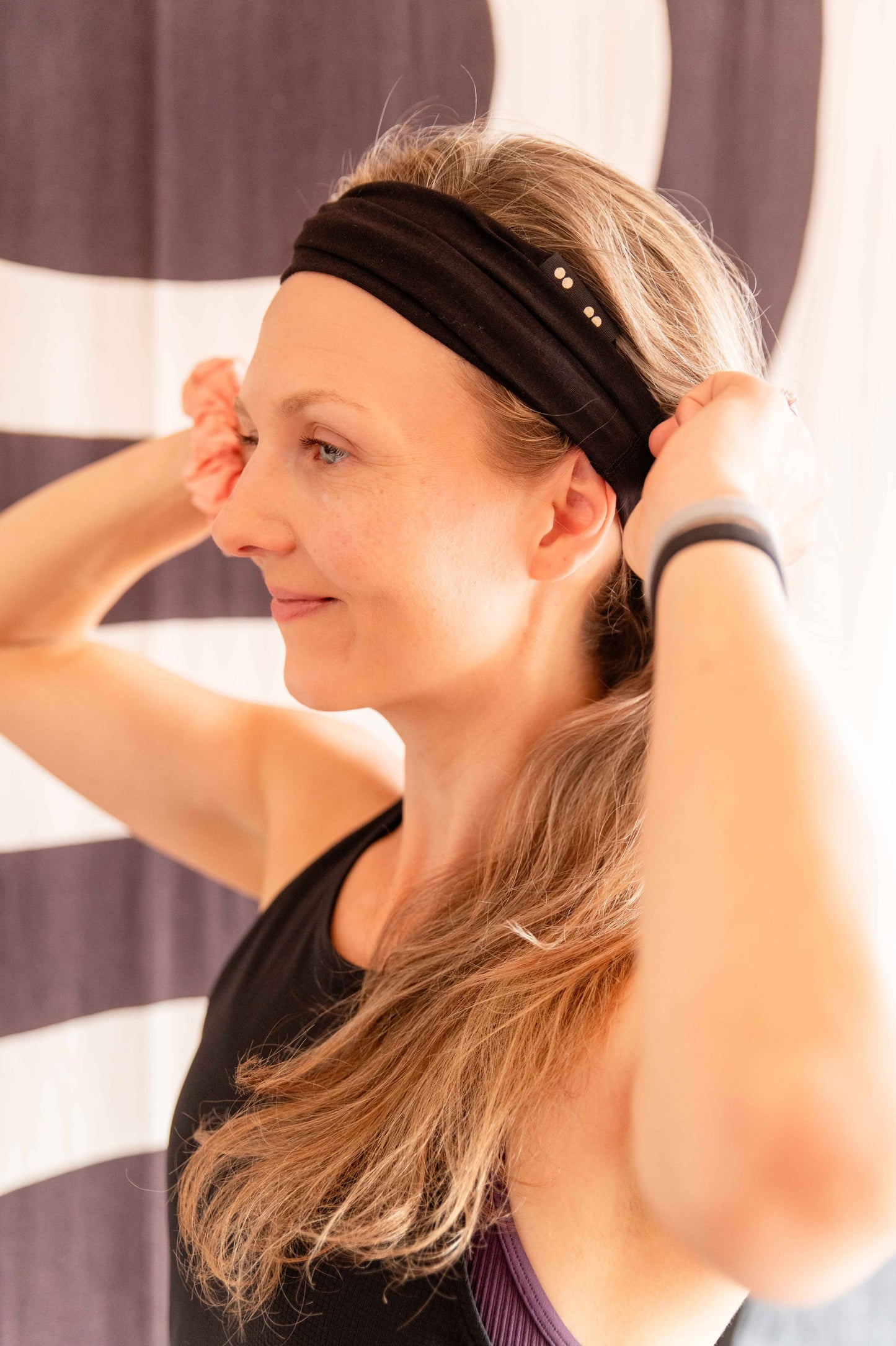 Multi-Use, Organic Cotton Twist Headband - Jet Black