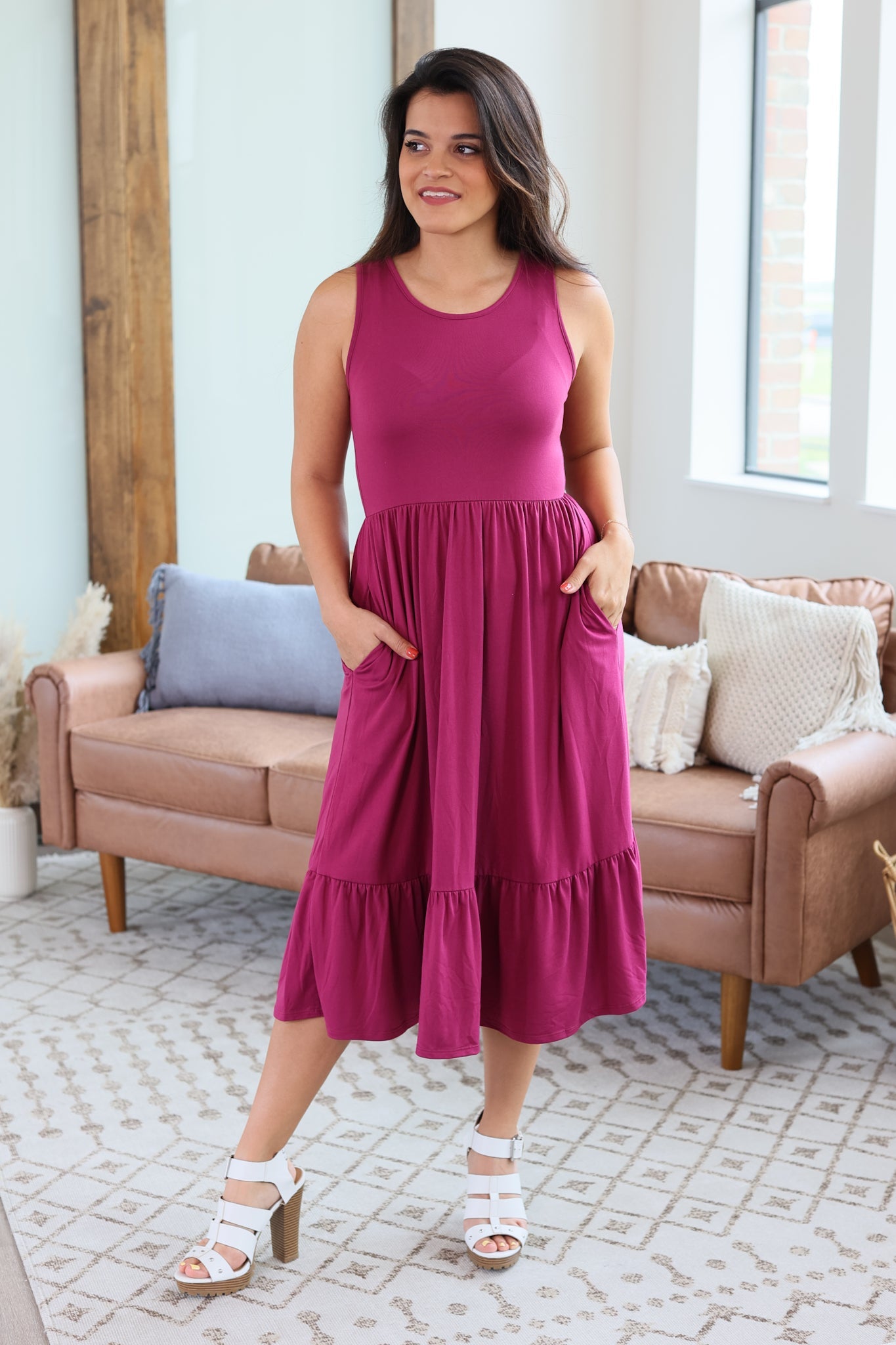 IN STOCK Bailey Dress - Magenta FINAL SALE