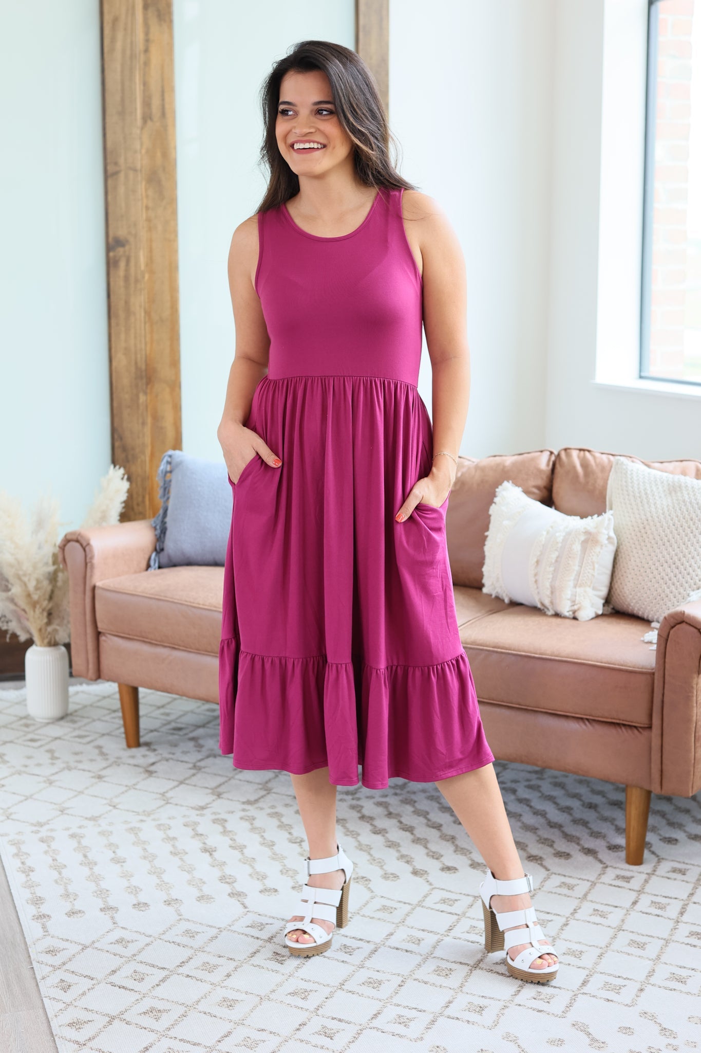 IN STOCK Bailey Dress - Magenta FINAL SALE