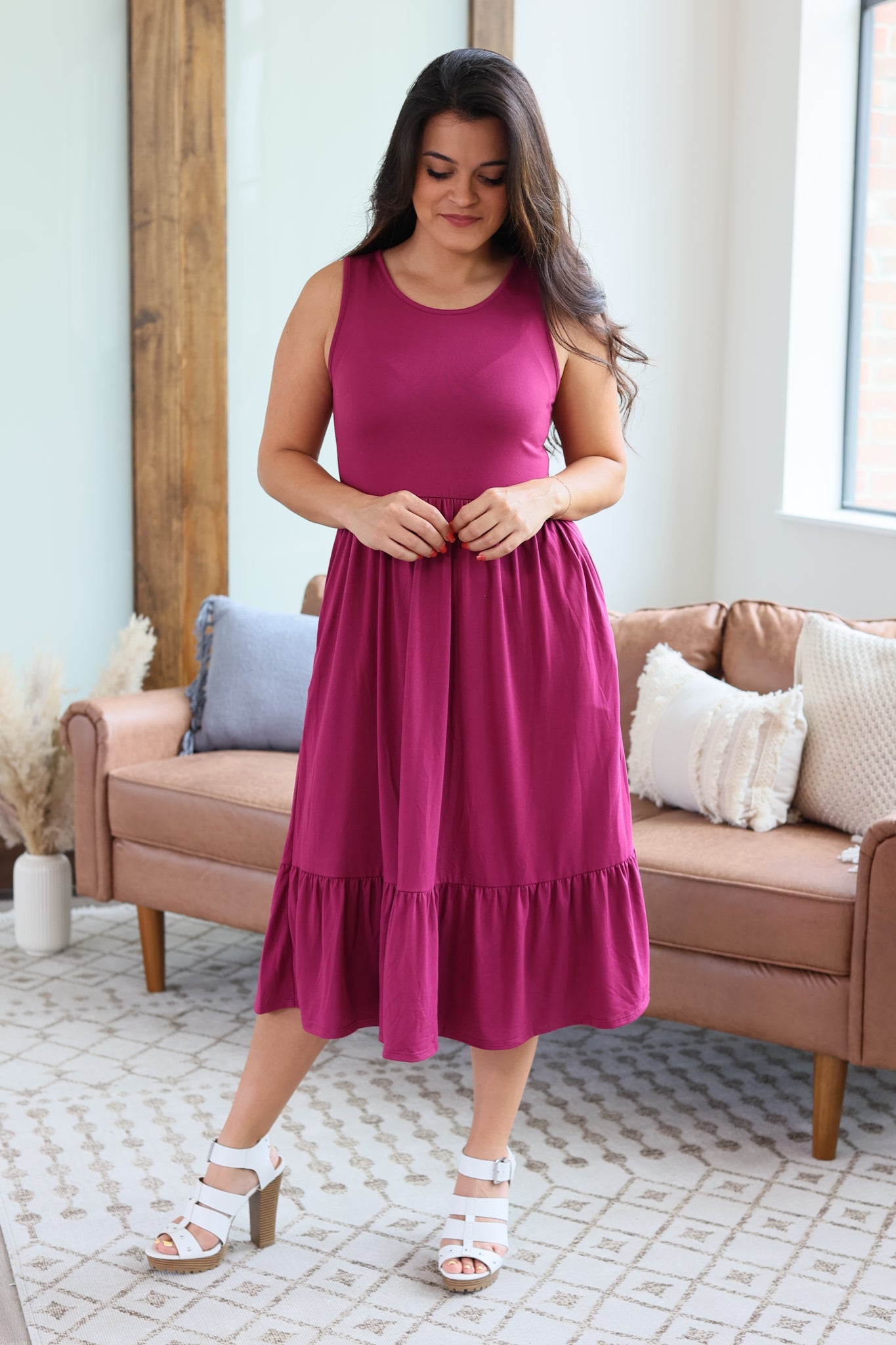 IN STOCK Bailey Dress - Magenta FINAL SALE