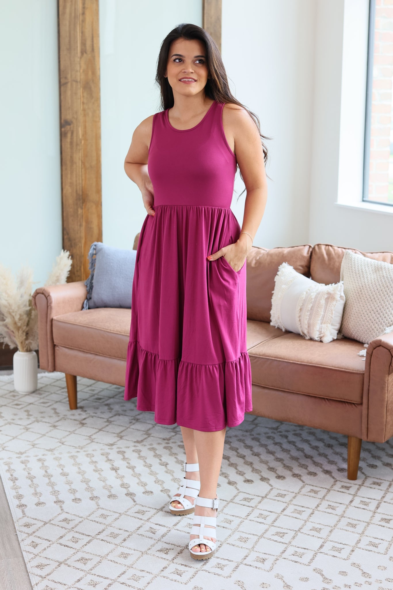 IN STOCK Bailey Dress - Magenta FINAL SALE