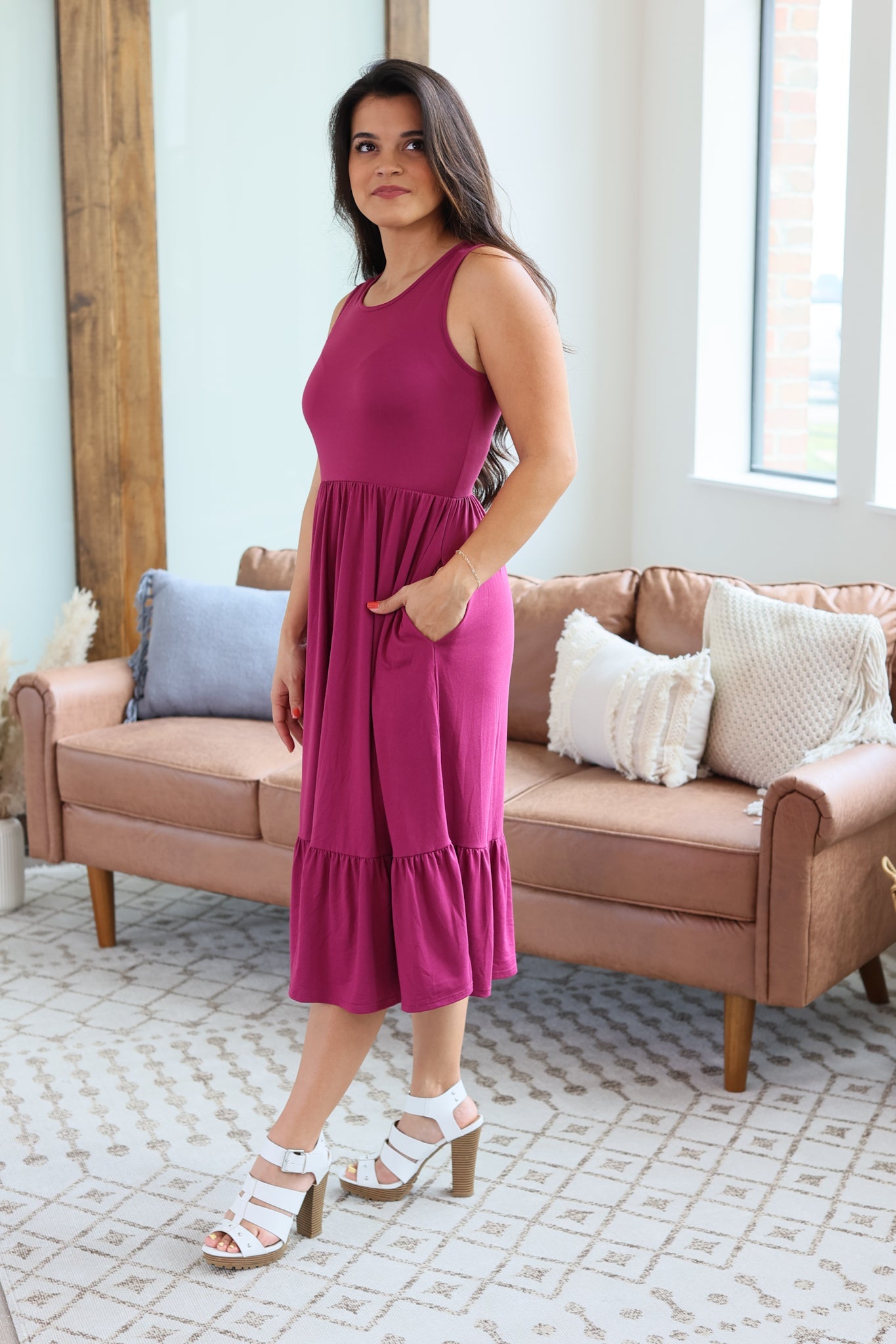 IN STOCK Bailey Dress - Magenta FINAL SALE