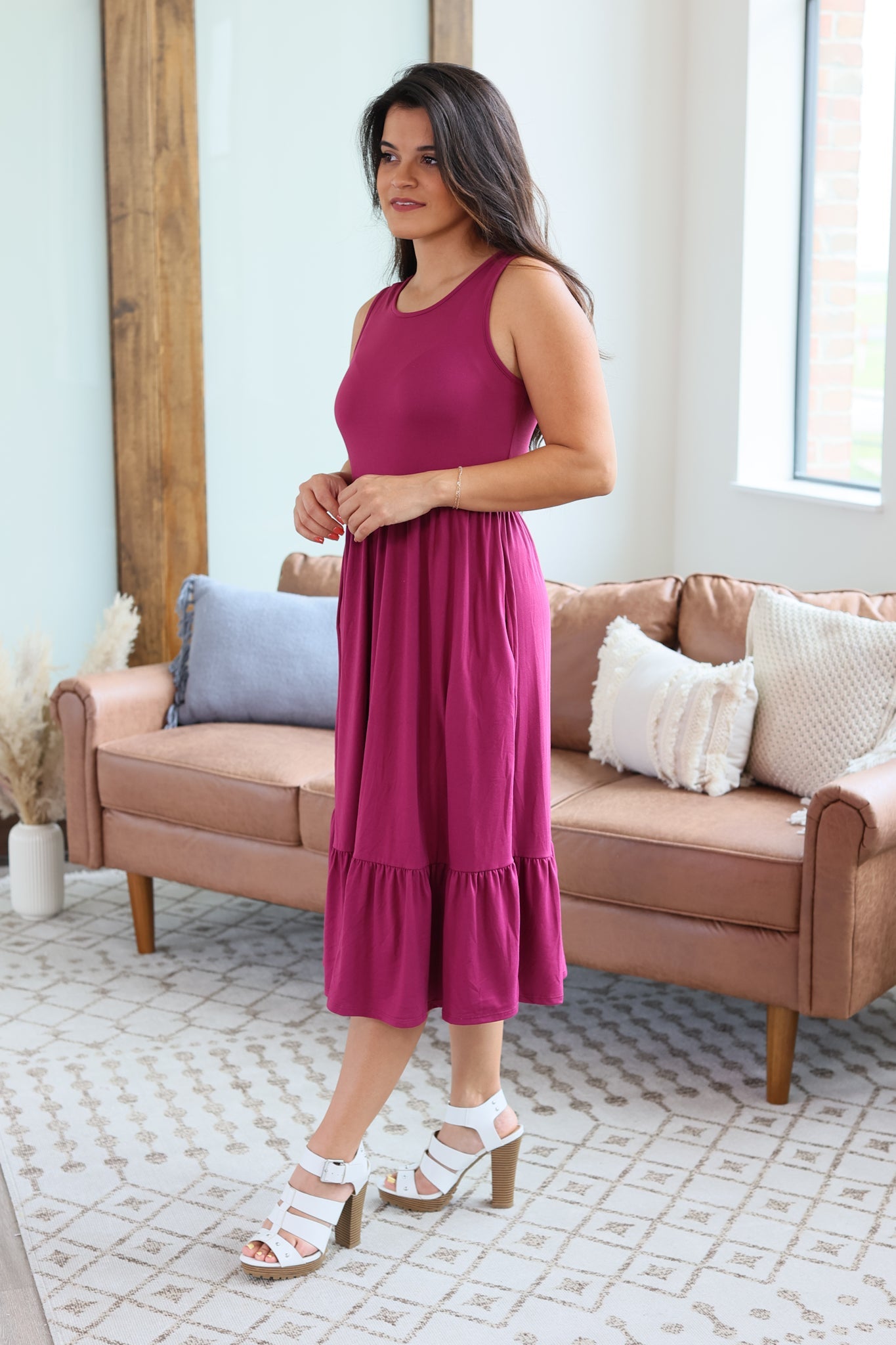 IN STOCK Bailey Dress - Magenta FINAL SALE