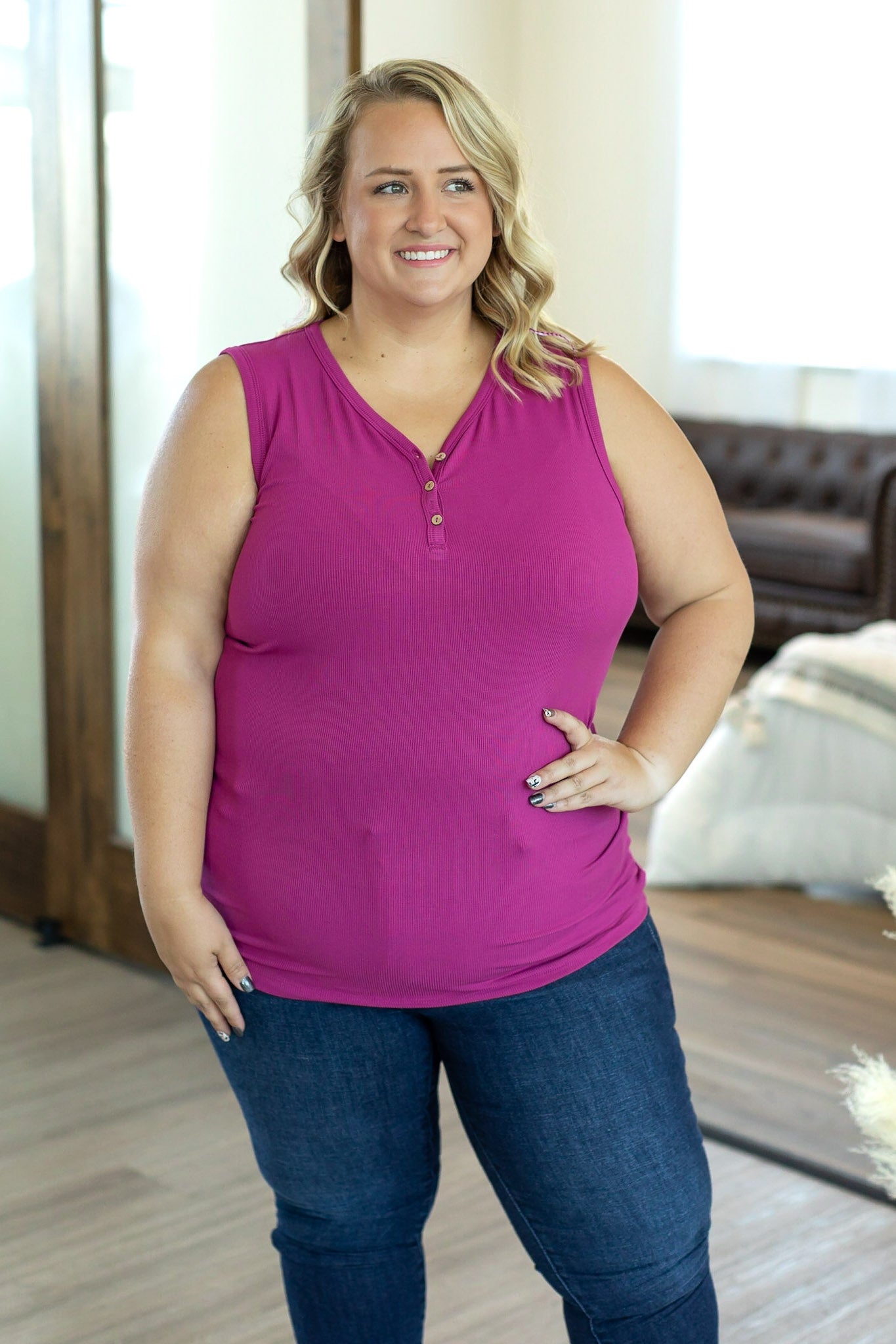 IN STOCK Addison Henley Tank - Berry FINAL SALE