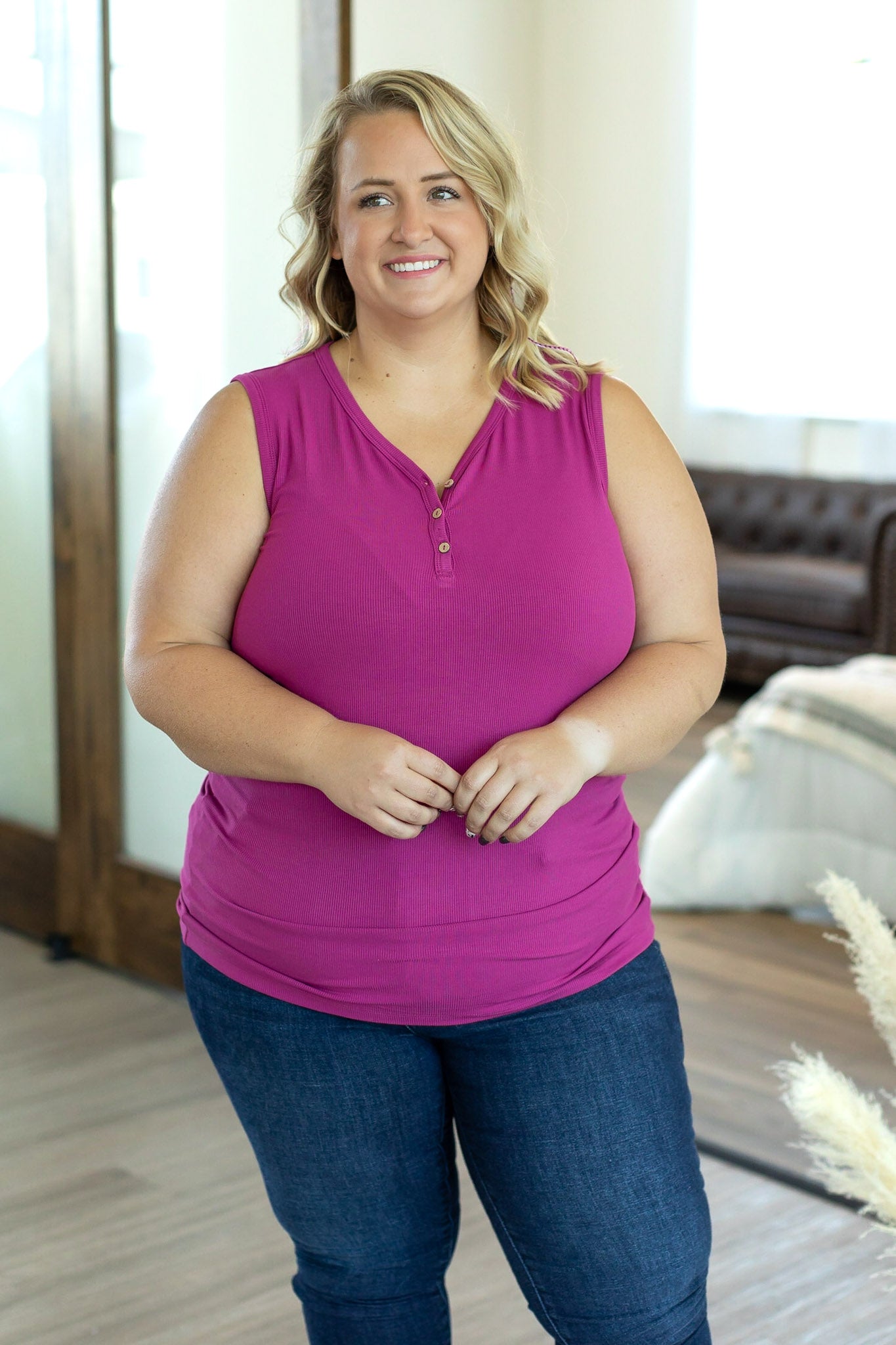IN STOCK Addison Henley Tank - Berry FINAL SALE