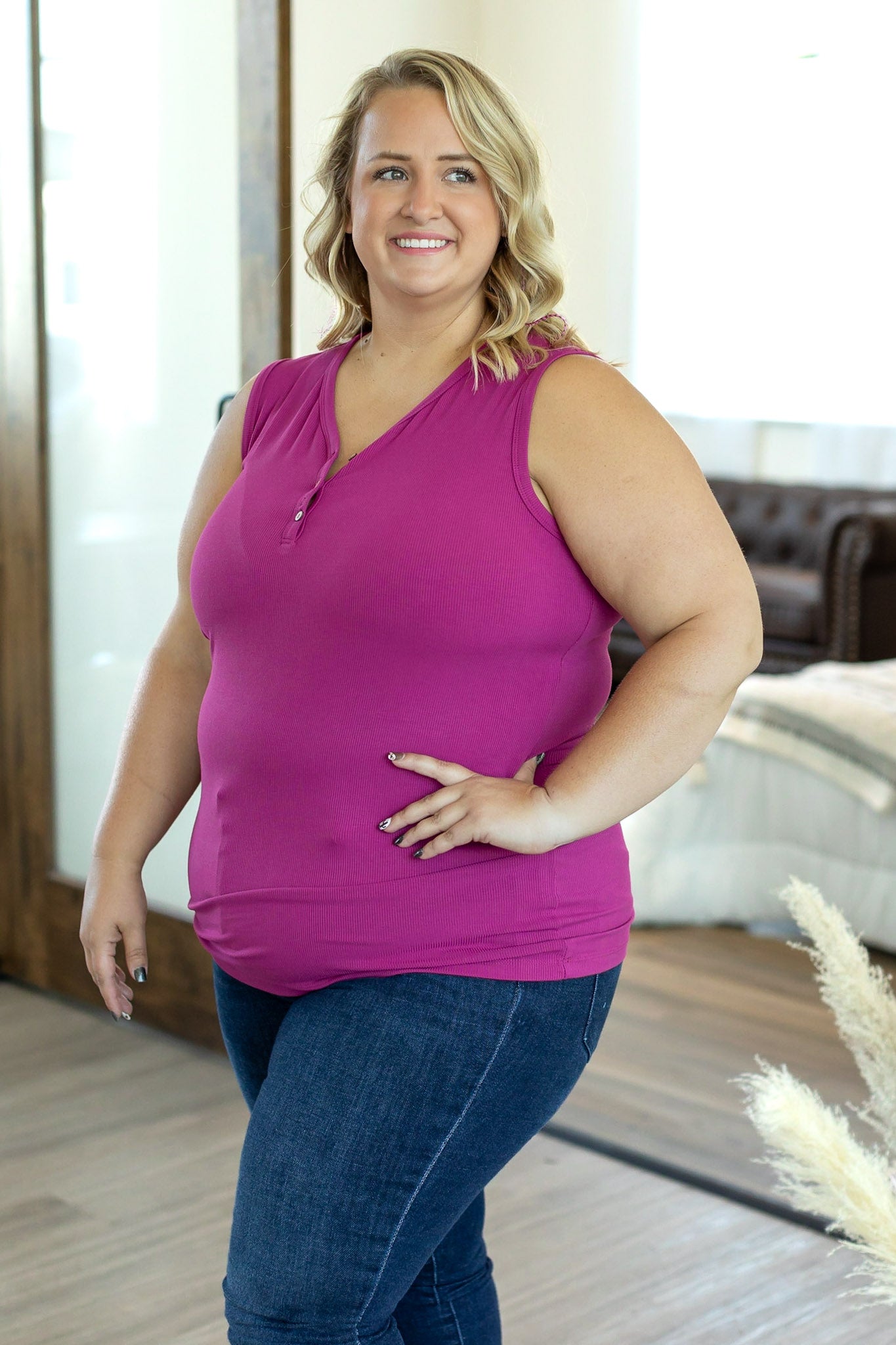 IN STOCK Addison Henley Tank - Berry FINAL SALE