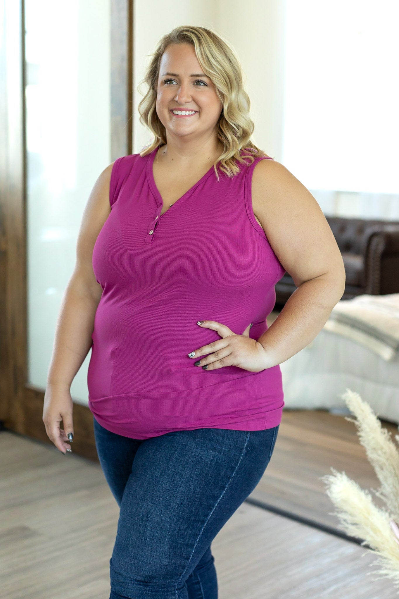 IN STOCK Addison Henley Tank - Berry FINAL SALE