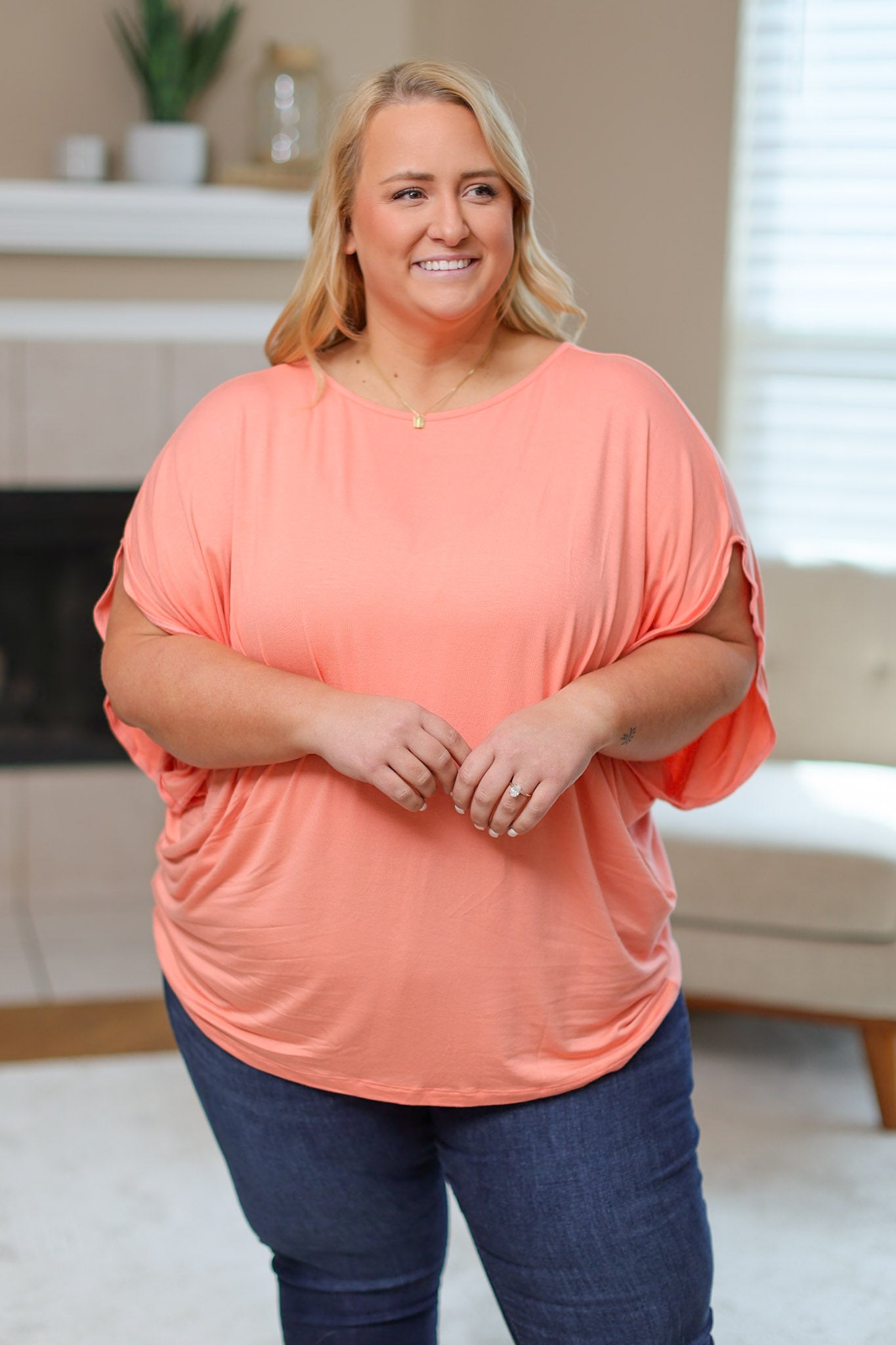 IN STOCK Darcy Dolman Top - Coral FINAL SALE