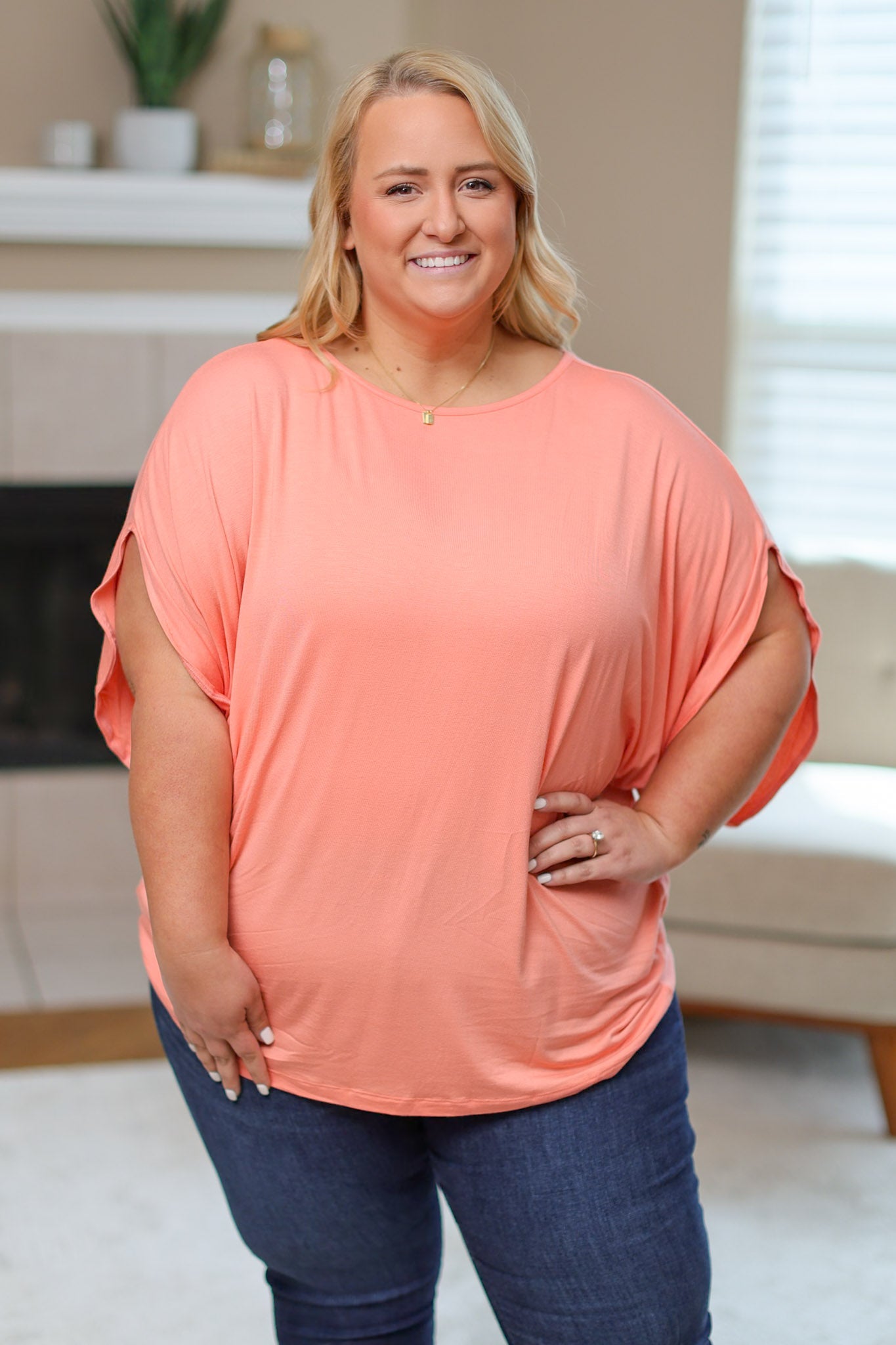 IN STOCK Darcy Dolman Top - Coral FINAL SALE