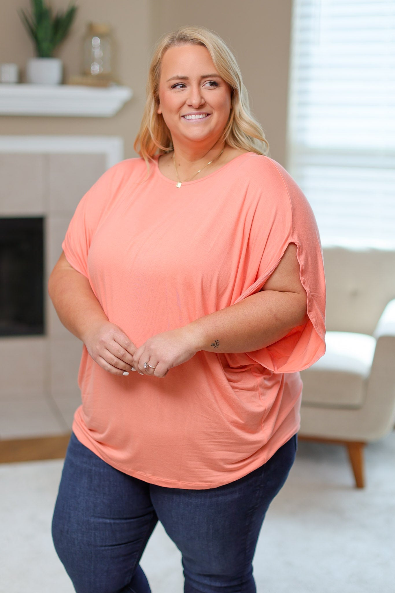 IN STOCK Darcy Dolman Top - Coral FINAL SALE