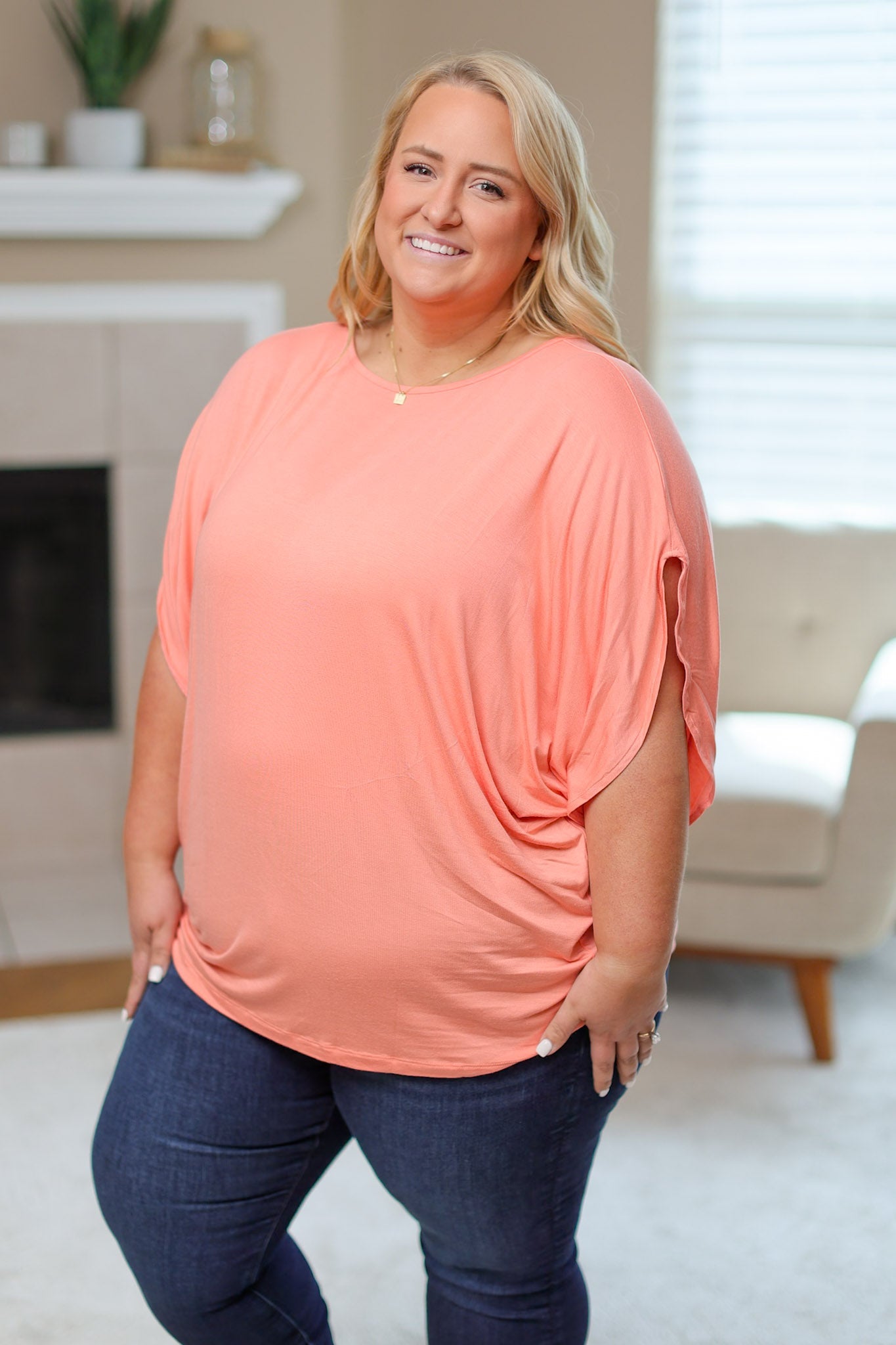 IN STOCK Darcy Dolman Top - Coral FINAL SALE