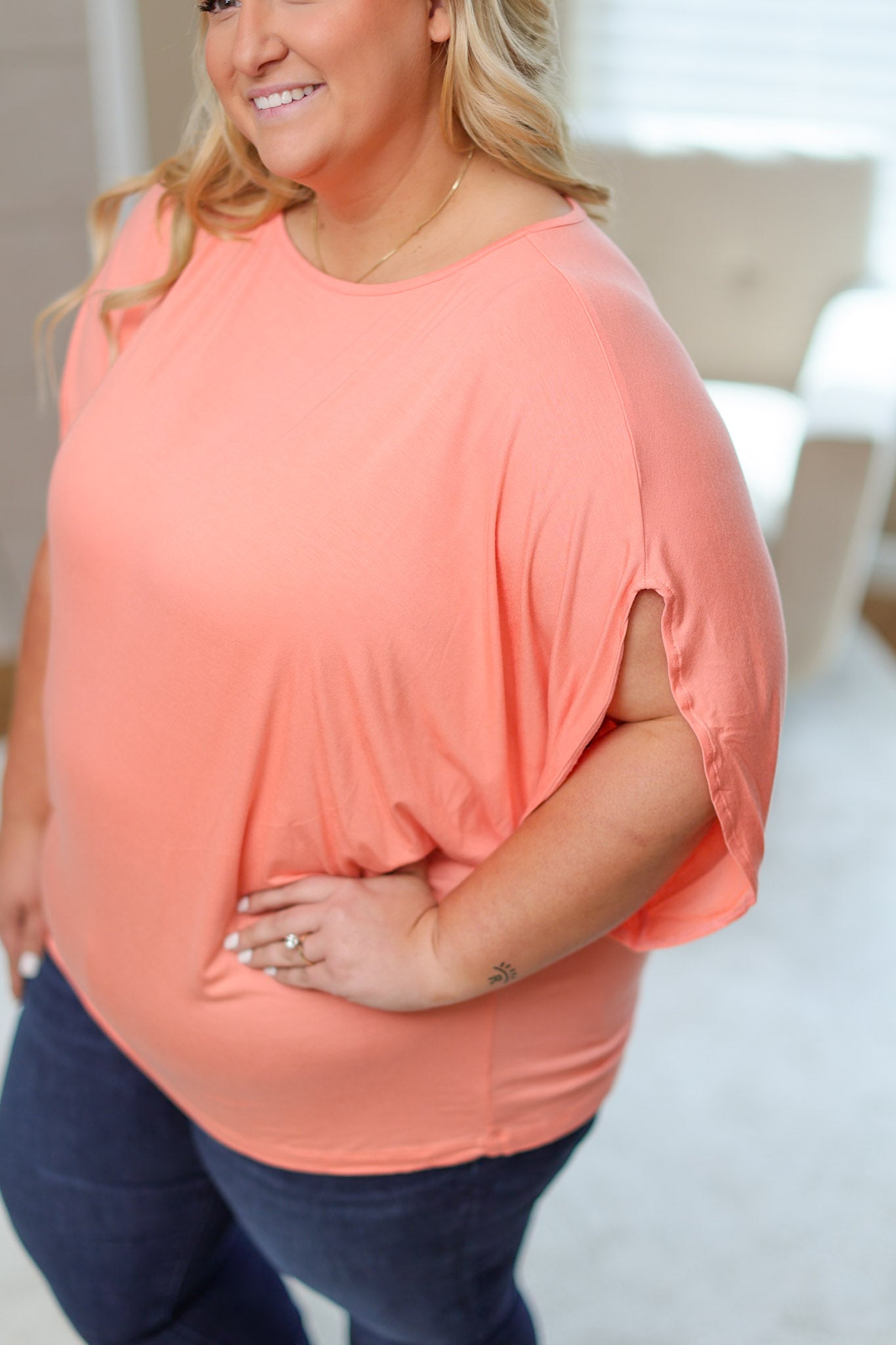 IN STOCK Darcy Dolman Top - Coral FINAL SALE