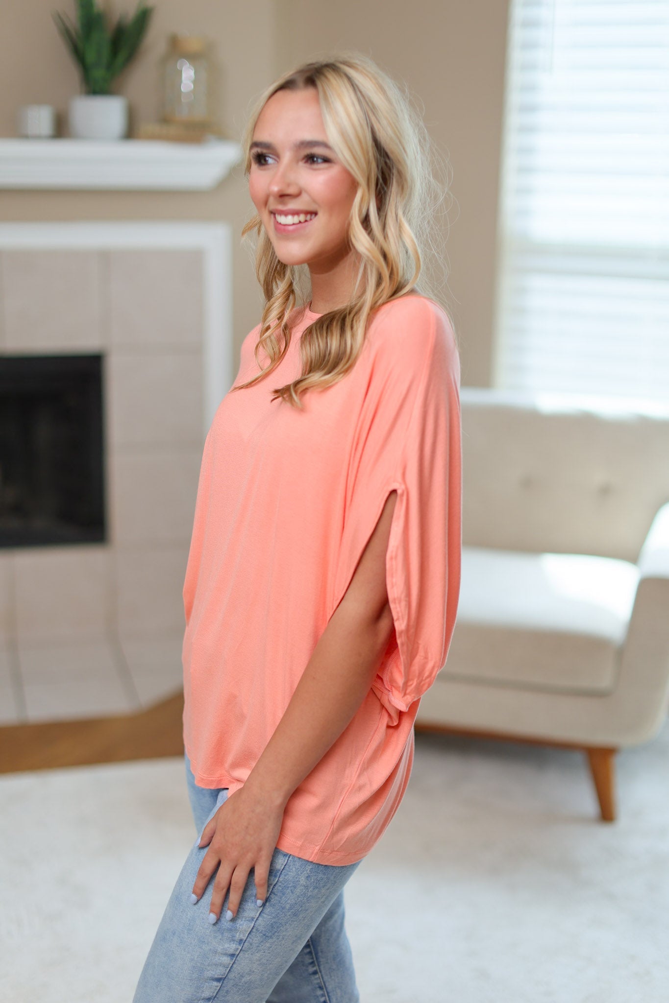 IN STOCK Darcy Dolman Top - Coral FINAL SALE