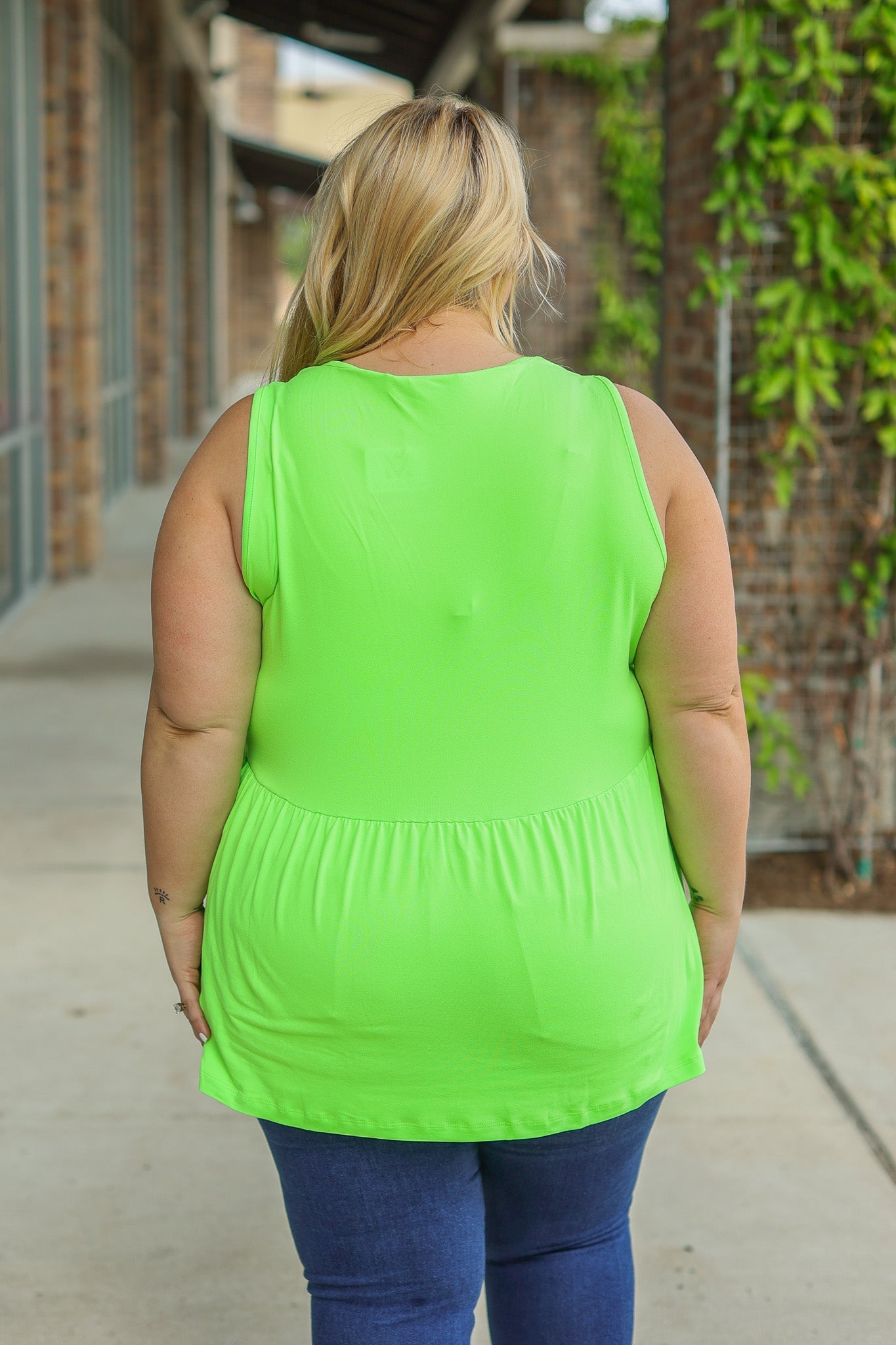 IN STOCK Renee Ruffle Tank - Neon Green  | Women's Sleeveless Top FINAL SALE