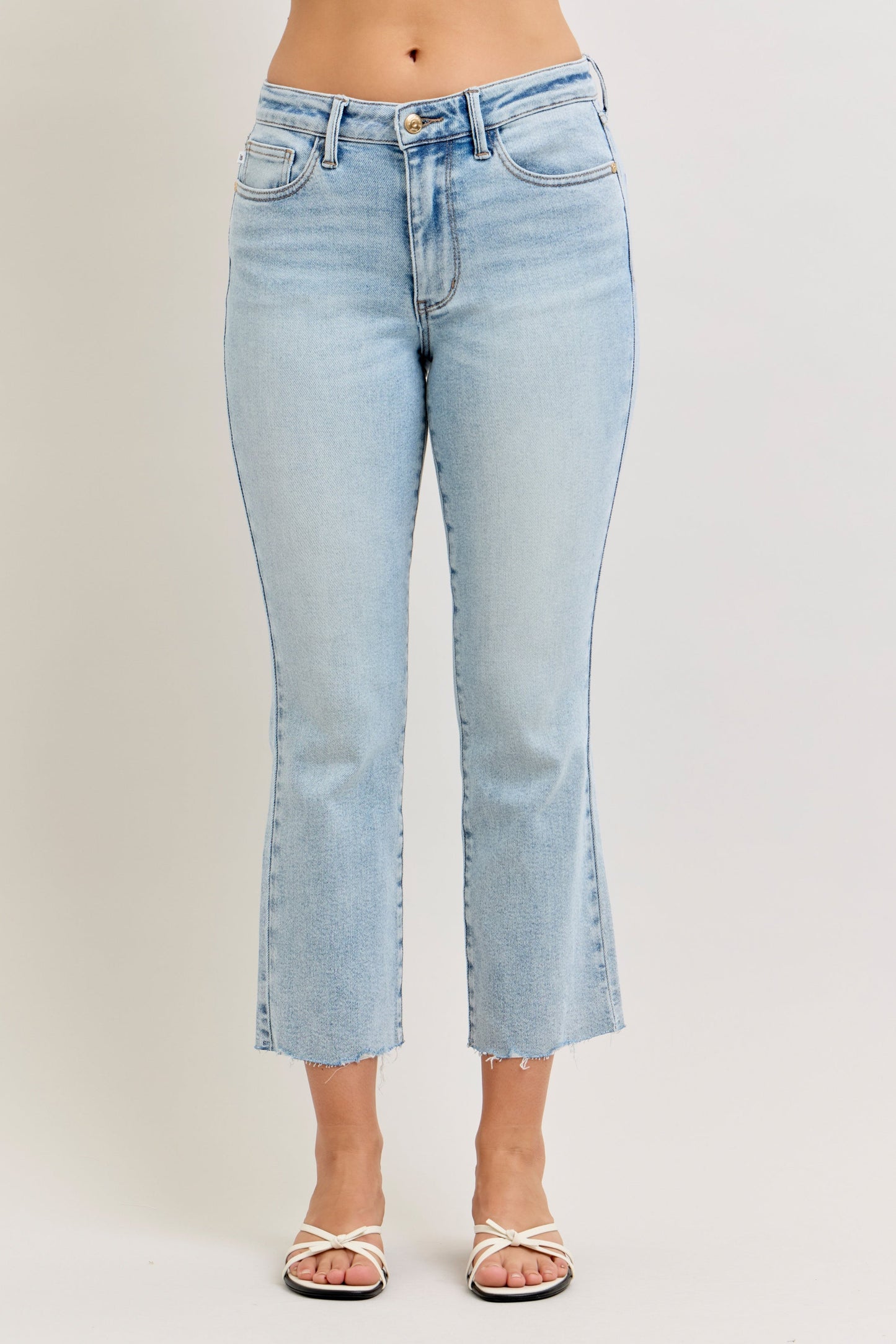 Martha Mid Rise Kick Flare w Raw Hem