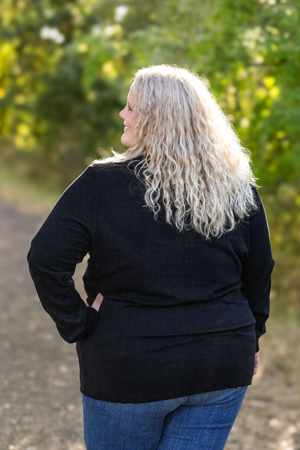 IN STOCK Brielle Henley Ribbed Long Sleeve - Black FINAL SALE