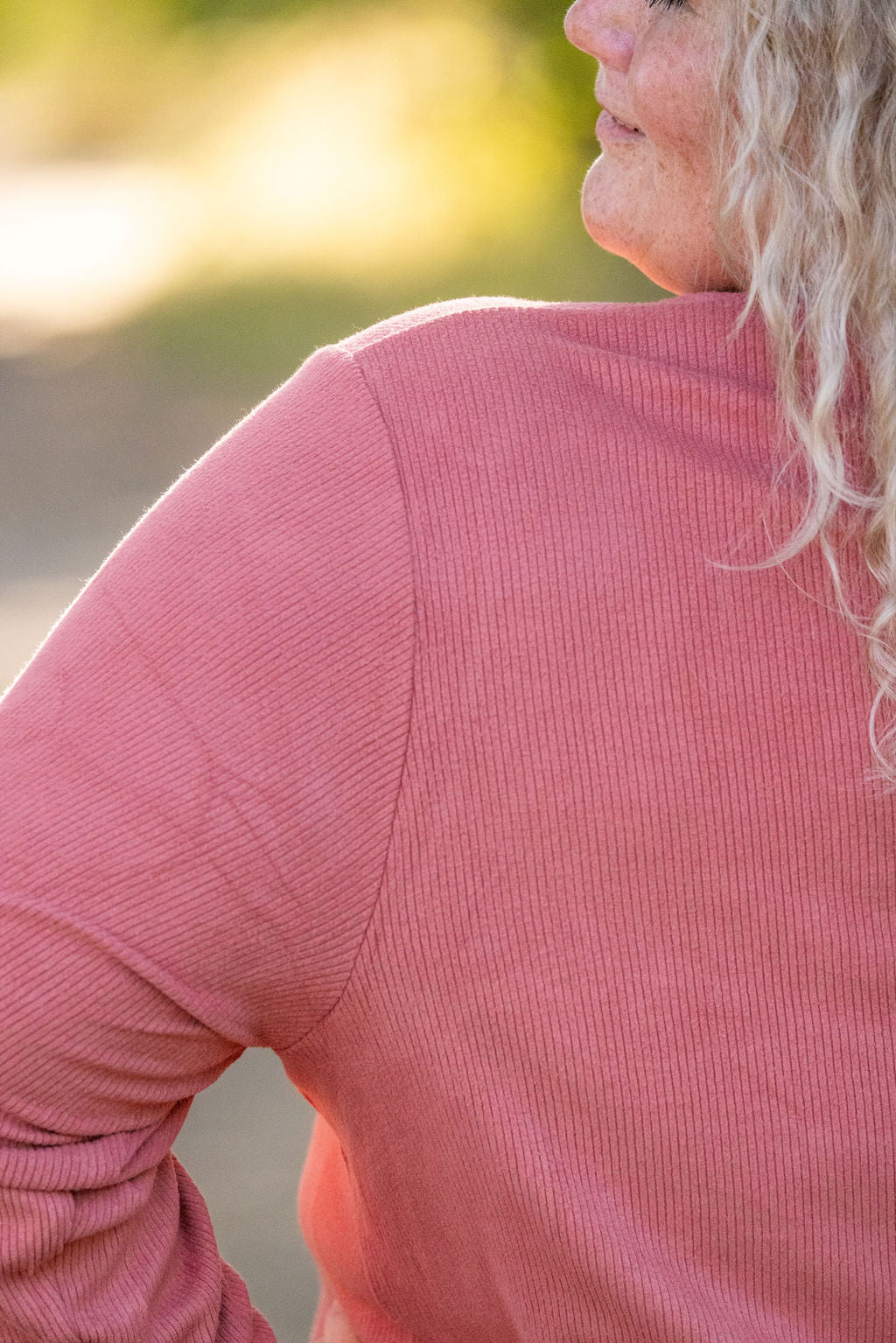 IN STOCK Brielle Henley Ribbed Long Sleeve - Terra Cotta FINAL SALE