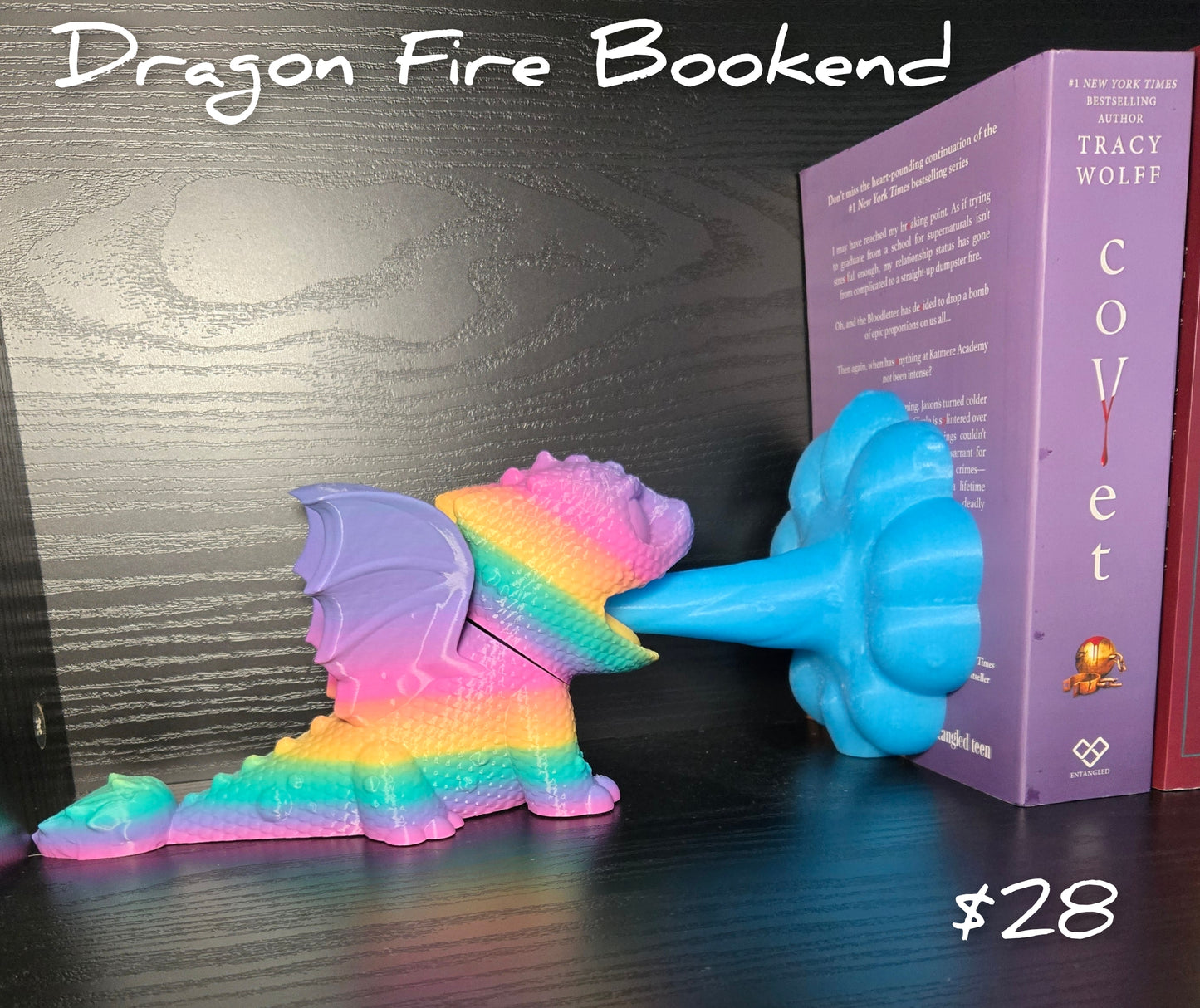 Fire Dragon Bookend – Glow-in-the-Dark Magic!