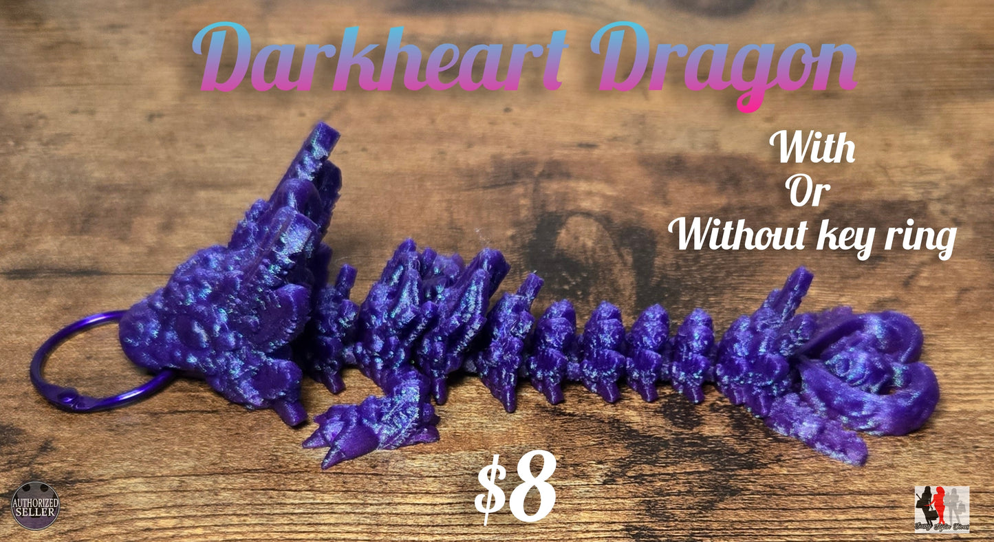 Darkheart Dragon Tadling – Custom 3D Printed Baby Dragon Keychain or Figurine (5")