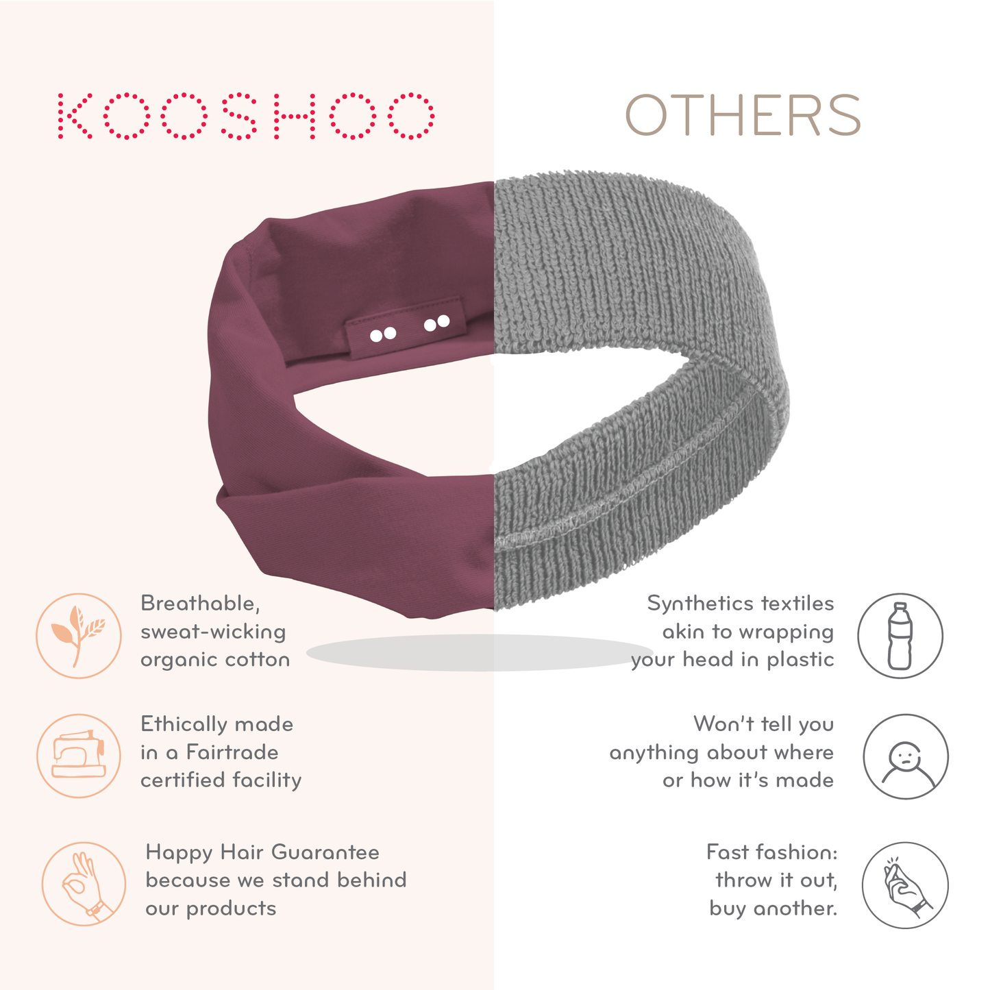 Multi-Use, Organic Cotton Twist Headband - Jet Black