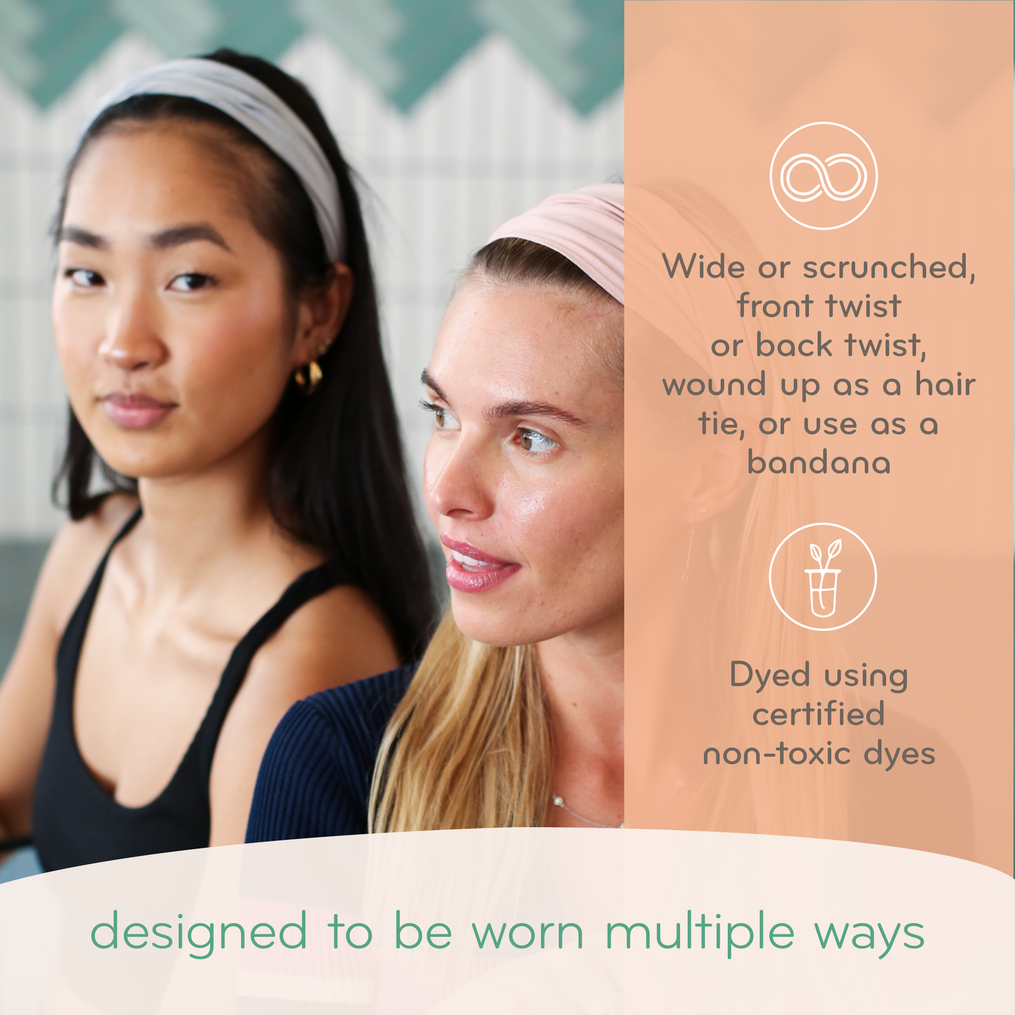 Multi-Use, Organic Cotton Twist Headband - Jet Black