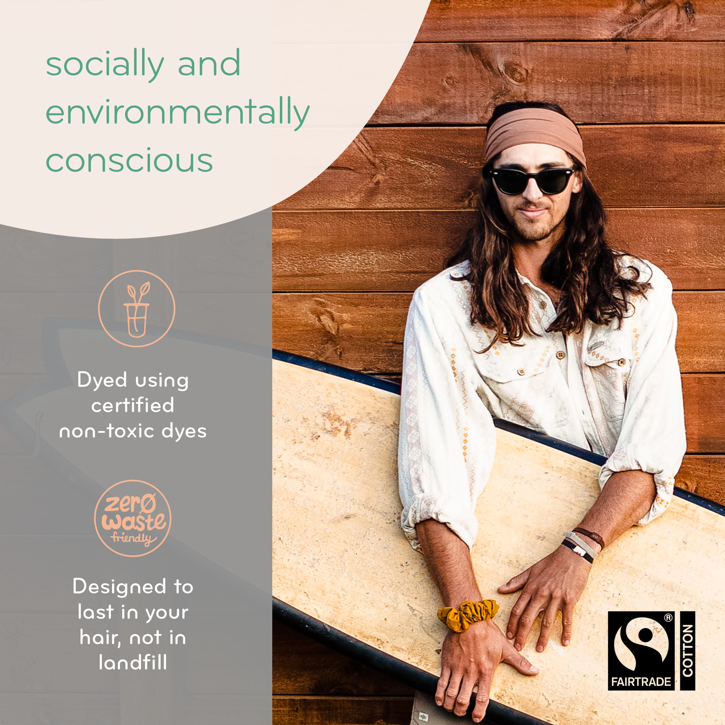 Multi-Use, Organic Cotton Twist Headband - Jet Black