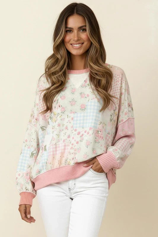 A Little Bias Printed Patchwork Top
