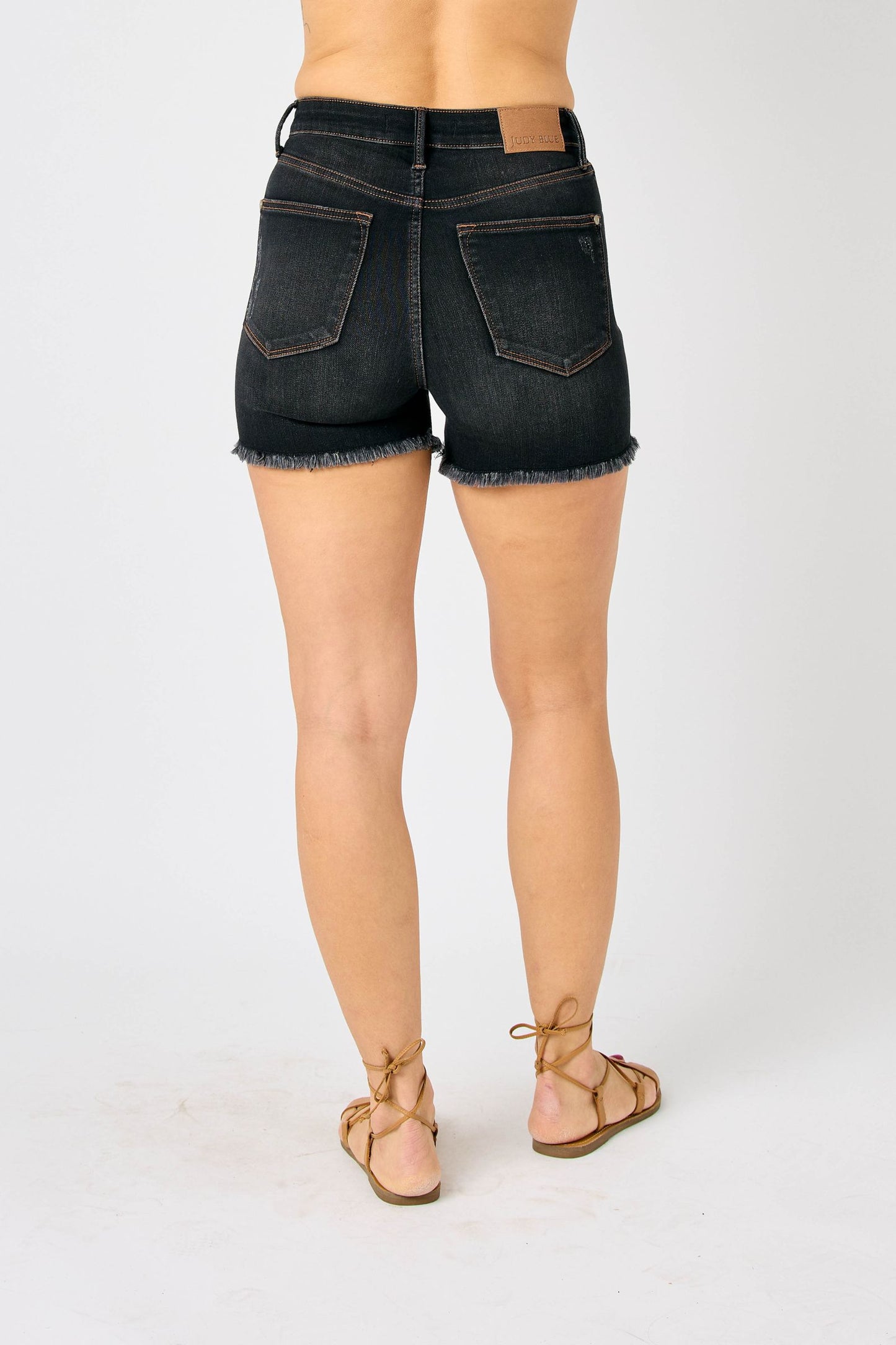 Ember High Rise Control Top Fray Hem Shorts